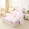 thumbnail image 2 of Manfei Girls Shabby Chic Bow Tie Letter Monogrammed M Twin Sheet Sets 3pcs,Kids Teens Romantic Princess Style Initial Bedding,Luxury Bedroom Decor, 2 of 5