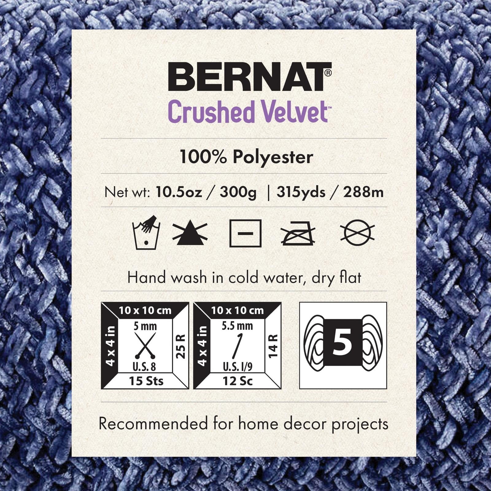 Bernat® Fil Écrasé Velvet™, Polyester #5 Volumineux, 10,5 Oz/300 G, 315 Yards Fil de velours doux multi-tonnes