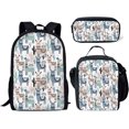 thumbnail image 1 of Adjustable Strap School Backpack 3 Piece/Set Bookbags with Lunch Pouch Pencil Case Swing Panda Designer Knapsack, 1 of 7