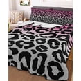 thumbnail image 2 of Pink Gray Ombre Leopard Summer Quilt Set Twin-XL Size,Soft Quilted Bedding Set with 2 Pillow Shams,Modern Abstract Art Aesthetics Lightweight All Season Bedspread Coverlet for Bedroom 68"x98", 2 of 6