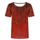 thumbnail image 4 of Blusas para las Mujeres Casual Impreso Cuello Redondo Manga Corta Camiseta Top, Tops Cortos para las Mujeres Primavera Verano, 4 of 8