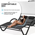 thumbnail image 4 of Crestlive Products Outdoor Steel Patio Double Black Chaise Lounge, Black, 4 of 7