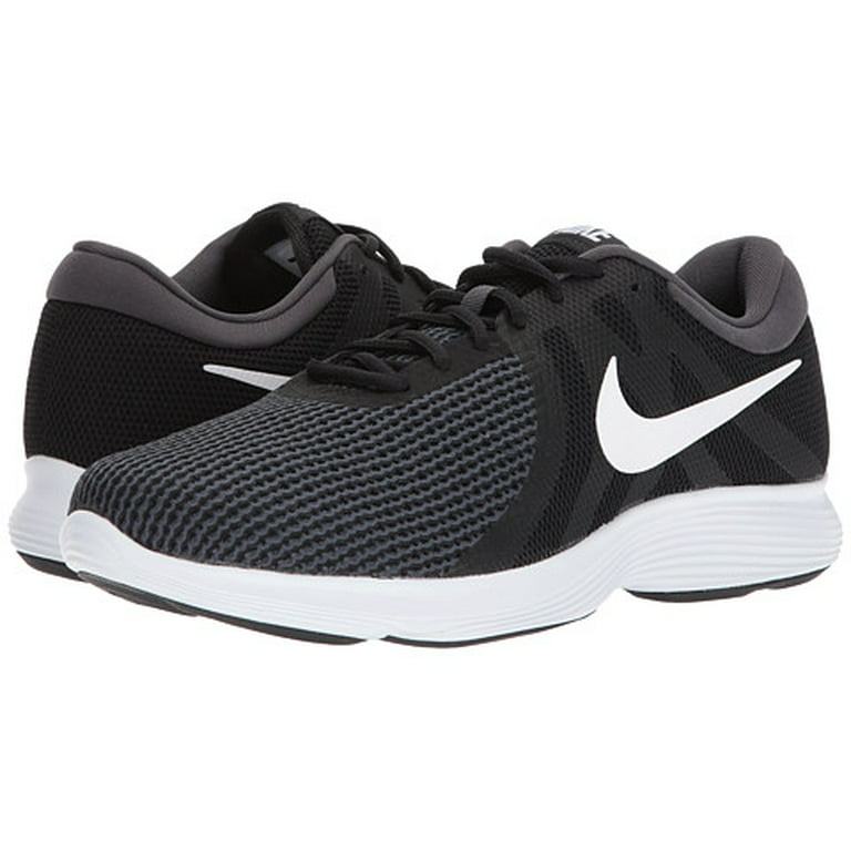 Nike REVOLUTION 4 4E Black White Athletic Running Shoes -