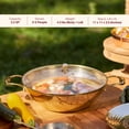 thumbnail image 5 of P•TAL Brass Wok With a Lid, Kadhai, Nonstick Wok Pan with a Tin Coating, Non-Toxic Cookware with Ayurvedic Health Benefits,  (Glass Lid Flat Base), 5 of 8
