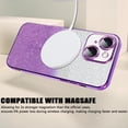 thumbnail image 4 of For iPhone 15 Plus Magnetic Glitter Case Compatible with MagSafe,Full Protection Slim Shockproof Anti-Scratch Case with Camera Lens Protector Logo View Dust-Proof Net for Women, 4 of 7