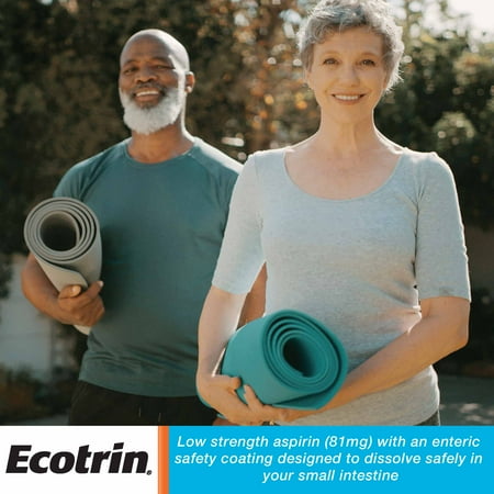 Ecotrin Low Strength Safety Coated Aspirin, NSAID, 81mg, 45 Tablets
