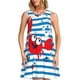 thumbnail image 1 of Fotbe Red Funny Crab on Blue Stripe Vestido de Verano sin Mangas para Mujer – Vestido Midi Línea A, Estilo Camiseta Floral, Vestido Playero Casual y Fluido, 1 of 7