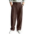 thumbnail image 3 of GrmtClth Mens Dress Pants Pleated Wide Leg Old Money Relaxed Baggy Fit Wrinkle Resistant Business Office Work Slacks Coffee 3XL, 3 of 9