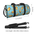 thumbnail image 4 of Xecao Lemon Ice Cream print Round Travel Duffel Bag is a foldable gym bag with an inner pocket, perfect for travel sports, 4 of 8