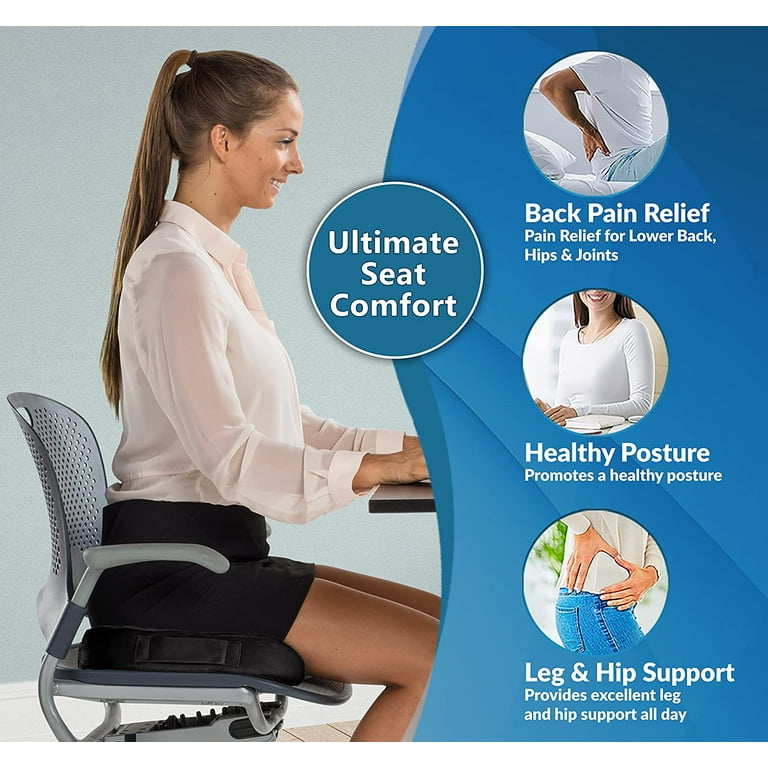 CloudBliss Velvet Gel Seat Cushion - Office Chair Cushions with Gel, Memory  Foam, Velvet Cover - Coccyx,Tailbone,Sciatica & Back Pain Relief - for