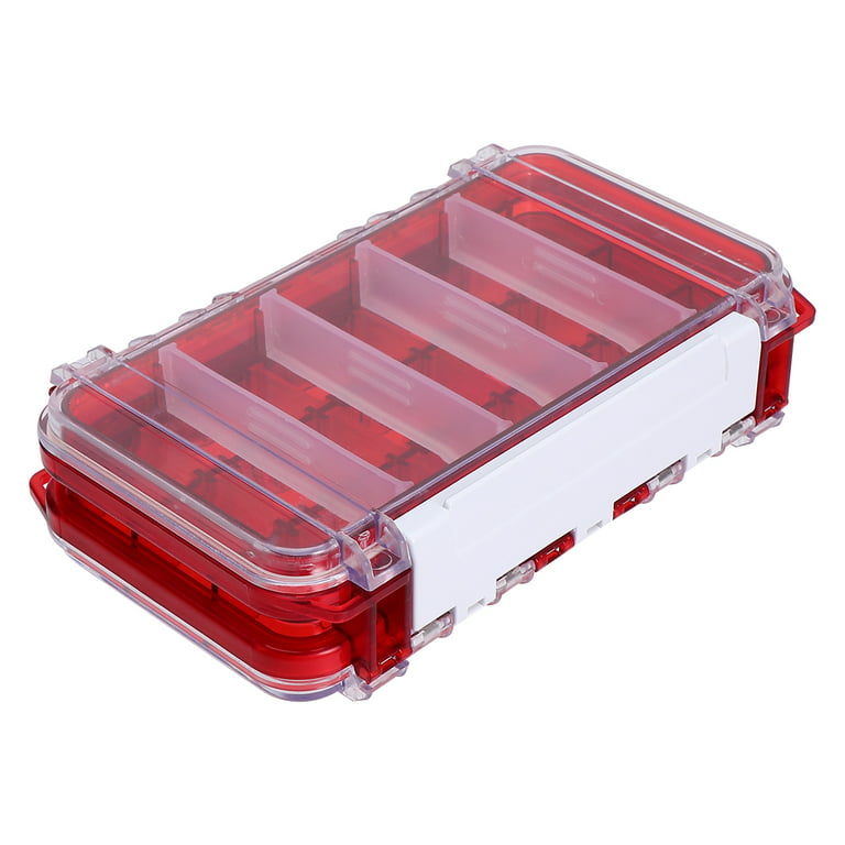 Fishing Lure Container Saltwater Bait Storage Containers Tackle Double Layer Red, Size: 17X10CM