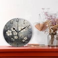 thumbnail image 2 of Daisies on Gray Background Round Wall Clock Silent Battery Operated Home Decor for Living Room Bedroom, 2 of 7