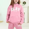 thumbnail image 2 of RTKFRFLM Girls Outfits Set Winter Fleece Hoodie And Joggers Comfy Casual Kids Clothes With Stylish Print Toddler Teen Fall Winter Clothes Clothing Sets,Size 4-5 Years, 2 of 4