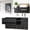 Black, variant on Wall Mounted Mail And Key Holder With Shelf Key HolderforWall Key Holder Wall Mount 6 Hooks And Storage Drawer Easy Installation Key RackforEntryway And Home Decor