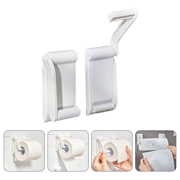 ifundom White Toilet Paper Holder Stand with Magnetic Adsorption for Bathroom, and Space-Saving Design