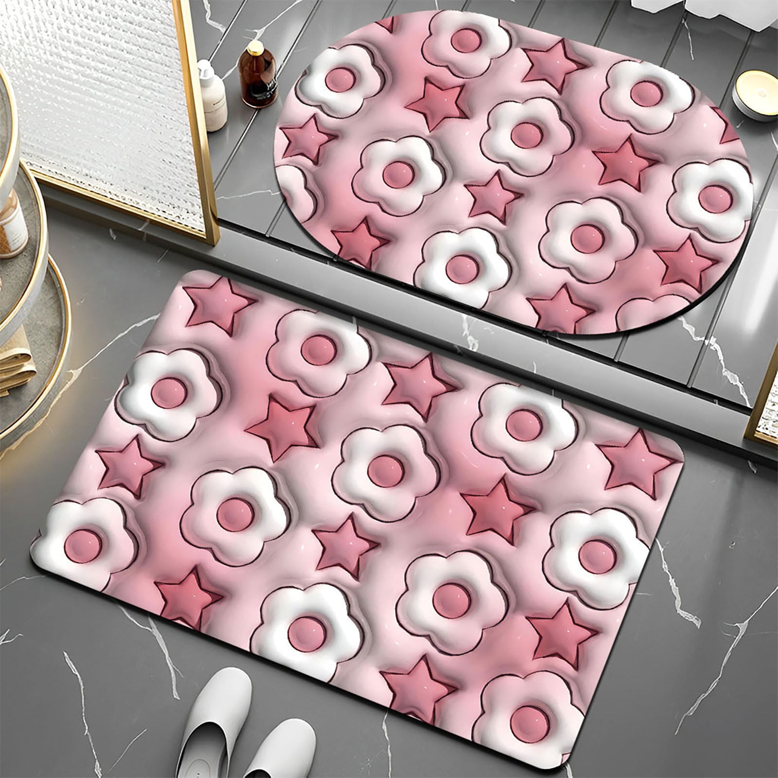 DYTTDO Diatom Mud Floor Mat Light Luxury Bathroom Door Mat Home