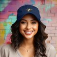 thumbnail image 3 of Dalix Honduran Bat Cap Embroidered Dad Baseball Hat Cotton Adjustable Womens in Navy Blue, 3 of 5