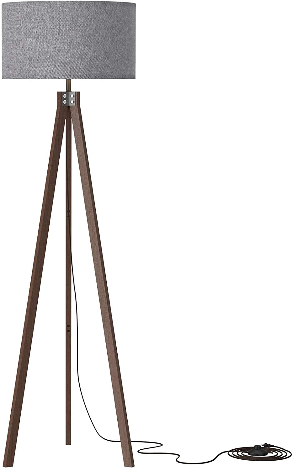 LEPOWER Wood Tripod Floor Lamp Mid Century Standing Lamp Modern Design Studying Light for Living Room Study Room and Office Bedroom Flaxen Lamp Shade with E26 Lamp Base LEPOWER Wood Tripod Floor Lamp Mid Century Standing Lamp Modern Design Studying Light for Living Room Study Room and Office Bedroom Flaxen Lamp Shade with E26 Lamp Base