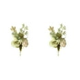 thumbnail image 3 of Flores artificiales Rosas falsas Matsuzay Ramos de novia Arreglos de mano Blanco verde 2piezas, 3 of 6