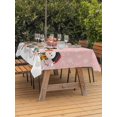 thumbnail image 2 of Outdoor Tablecloth with Umbrella Hole and Zipper, Pink Snowman Rectangle Table Cloth 60x102 Inch Waterproof Tablecloth, Christmas Winter Snowflake Xmas Tree Picnic Table Cover for Patio Camping, 2 of 7