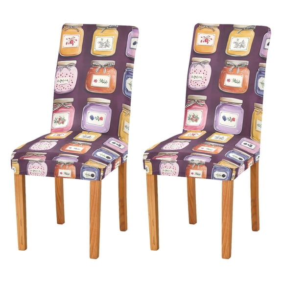 Yayeee 2 Pack Dining Chair Covers Stretch Parson Chairs Slipcovers Seat Protector, Purple Jam