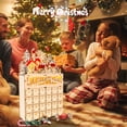 thumbnail image 6 of Christmas wooden drawer Advent Calendar-LED lights battery powered storage box with wooden Santa and reindeer hand-painted snow scene, desktop decoration diy filled drawer, gifts for kids, 6 of 7