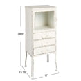 thumbnail image 2 of Creative Co-Op Storage Metal Cabinet with 3 Drawers, Distressed White, 2 of 10