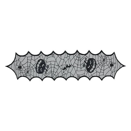 

Kezqiaxn Table Runners for Halloween Table Decor Lace Spider Webs Pumpkin Black Lace Table Runner Suitable for Long Table Round Table Or Candlestick Decoration Size 74.80*19.68Inch Black