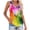 Yellow, variant on Fshinging Womens Tank Top Tie Dye Sleeveles Summer Casual V Neck Sleeveless Basic Camisole Shirts Purple XL