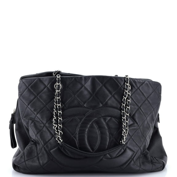 Pre-Owned Timeless Classic Shopping Tote Quilted Caviar XL By Rebag