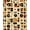 Brown Cream Orange, Pattern 1, variant on Design&I 8'x10' Washable Area Rug Sleek Flatweave Pet Friendly Record Vinyl Retro Music Abstract Turntable Motif Cd Disc Shape for King Size Bedroom, Under Bed