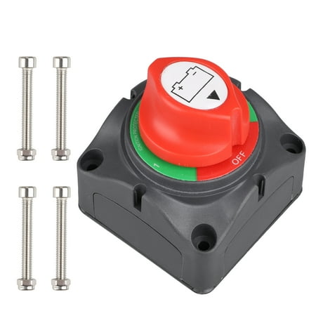 Battery Isolator Kit DC12-48V Dual Battery Disconnect Switch Kit 1-2-both-off Isolator Selector Marine Battery Switches 200/1000 Amp Waterproof for Ship Boat Small Yacht RV Camper Truck Car (1-2-Both-Off Switch) ()