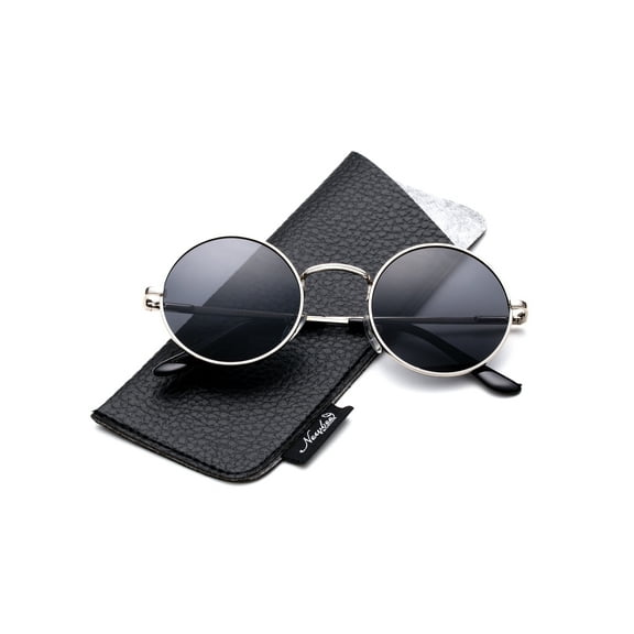 Retro Round Small 48mm Vintage Hippie Round Polaroid Sunglasses Driving Polarized Glasses Steampunk John Lennon Sunglasses