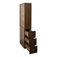 thumbnail image 5 of Tcbosik Modern Bookcase with Open Shelves, Narrow Bookshelf with 3 Drawers, 70.8" Storage Cabinet, Display Cabinet for Living Room, Bedroom, Walnut, 5 of 8