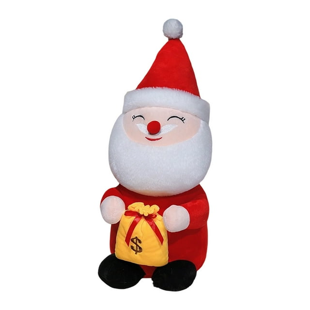 C Santa Claus Plush Toy Stuffed Animal Soft Christmas Decoration Style C For Tree Home Office Gift Idea Holiday Seasonal Display Safe For Children Machine Washable Red White