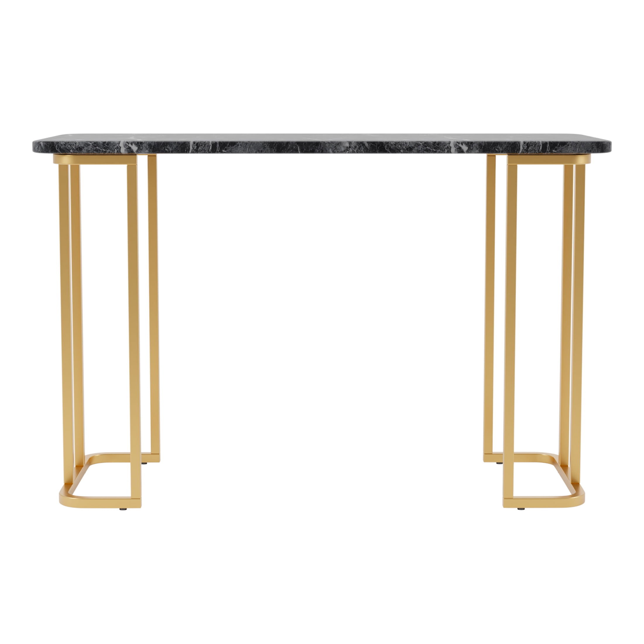 Furniture of America Musel Faux Marble Top Console Table, Black