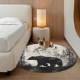 thumbnail image 3 of Brown Bear Round Area Rug 7 FT,Non Slip Living Room Area Carpet,Retro Forest Nature Tree Silhouette Mountain Washable Soft Circular Rug Floor Carpet for Bedside Office Play Room Classroom, 3 of 9