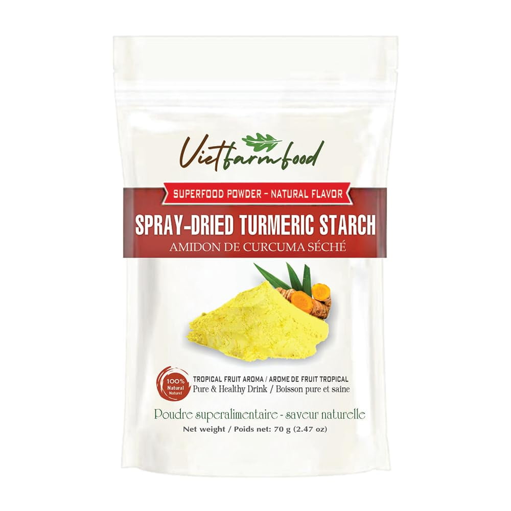 TURMERIC STARCH 2.47 oz (70g) VIETFARMFOOD: Pure freeze-dried vegetable powder, made from real vegetables with no added sugar - Perfect for daily nutrition to keep your body full of vitality