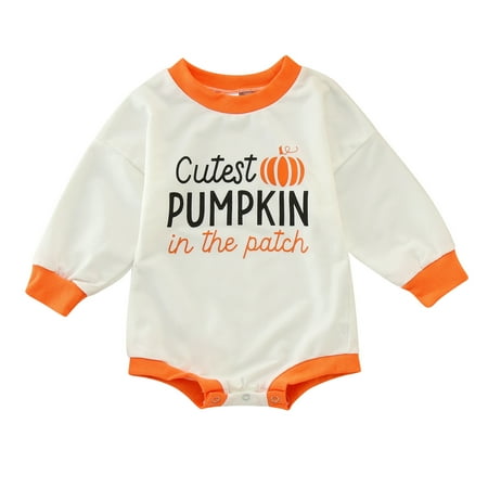 

nsendm Long Sleeve Romper Baby Boy Halloween Infant Newborn Toddler Kids Baby Boys Girls Letter Baby Boy Dog Outfit White 0-6 Months