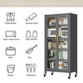 thumbnail image 3 of Jopath Adjustable Shelves & Wheels, Food Pantries Cabinets, Gray, 3 of 8