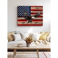 thumbnail image 4 of American Flag Wall Art for Living Room, Canvas Picture Wall Decor for Bathroom Bedroom, Eagle Blue Red USA Flag Retro Painting Artwork for Office Kitchen Hallway Dining Room Home Decorations 24"x32", 4 of 8