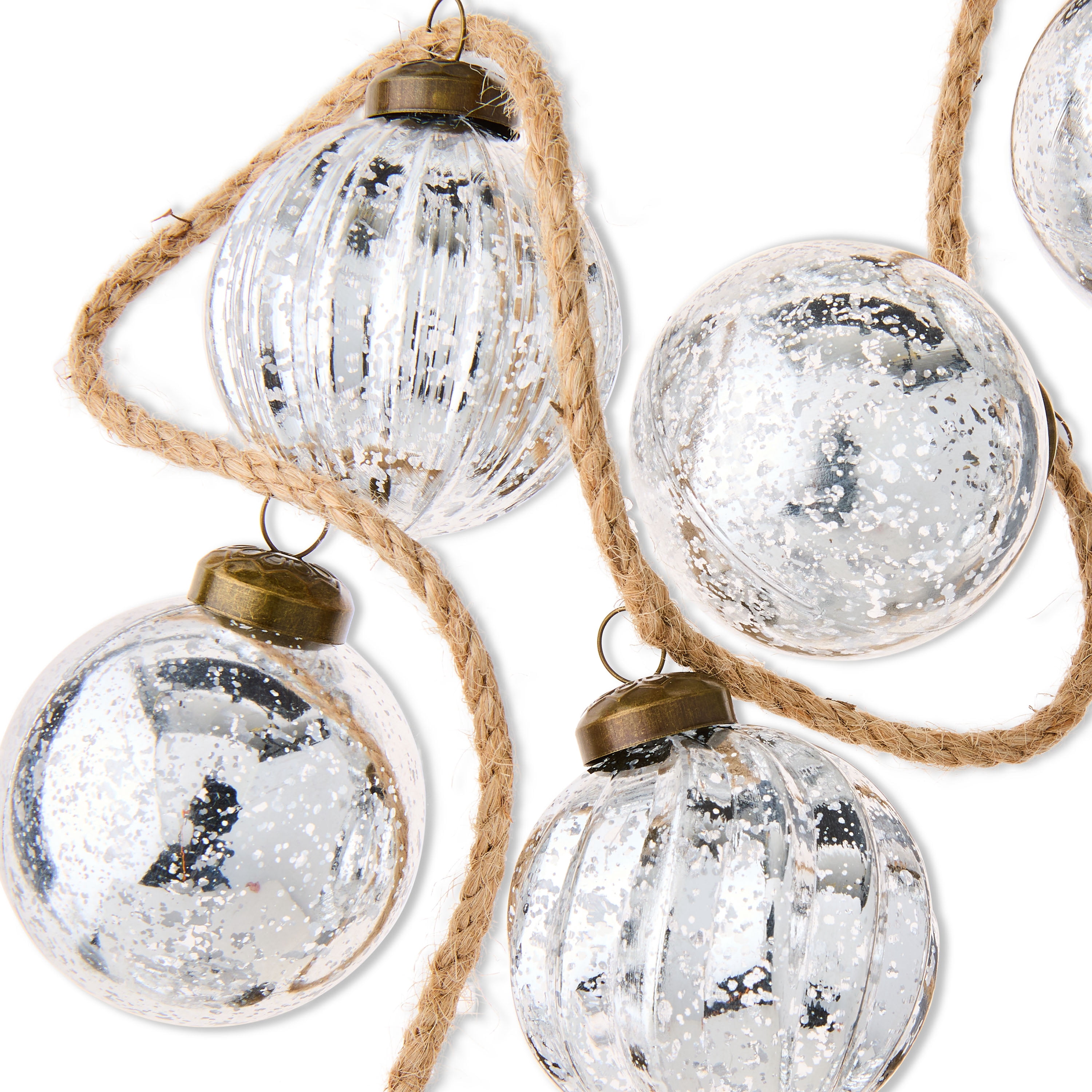 Silver Shatterproof Ornament Christmas Garland, 72 in, by My Texas House