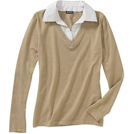 George Career Essentials Women's 2fer Collared Sweater