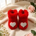thumbnail image 6 of Miaouyo Infant Baby Girls Booties Fuzzy Cuff Non Slip Soft Sole First Walker Shoes, 6 of 9