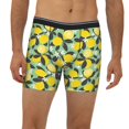 thumbnail image 2 of Men'S Boxer Briefs, Lemon Floral Leavesa Soft And Breathable Mens Underwear Boxer Briefs With Widen Waist, 2 of 2