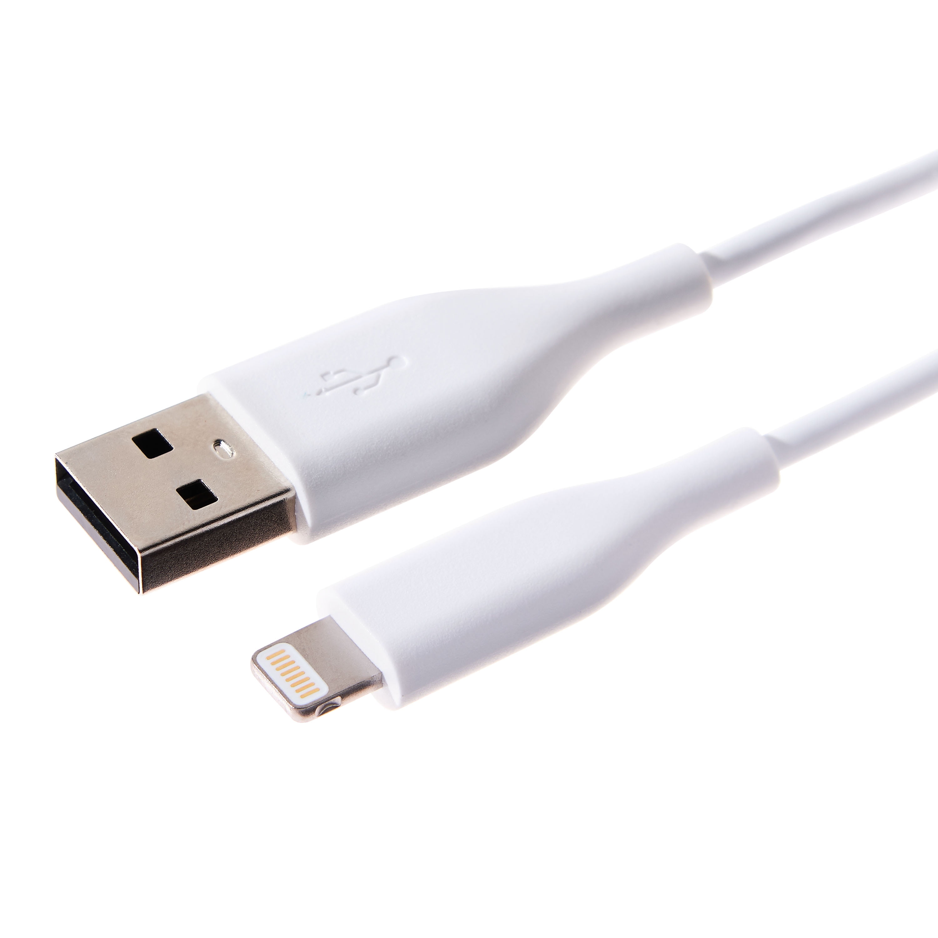 onn. 3' Lightning Cable, White