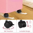 thumbnail image 3 of Pink Hamper with Wheels - 100L Large Laundry Hamper with Lid, Rolling Hamper on Wheels, Collapsible Laundry Basket with Removable Mesh Bag and Bamboo Handle for Easy Carrying, 3 of 7