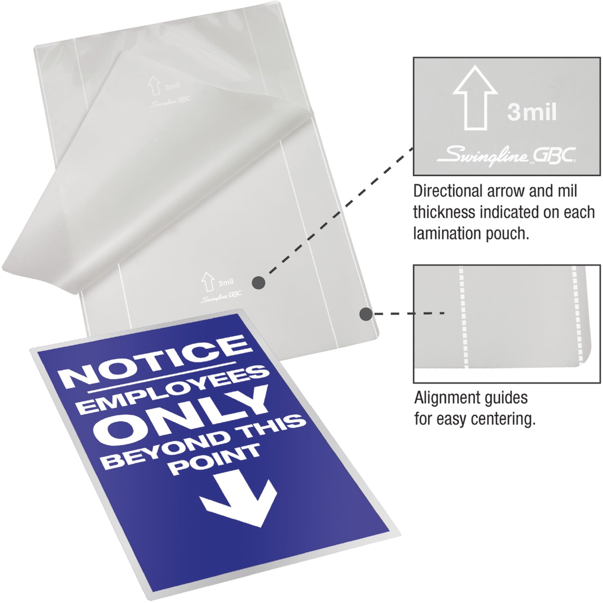 3300371 GBC HeatSeal Laminating Pouches, 7 mil, 2 3/16 x 3 11/16, Business Card Size, 100