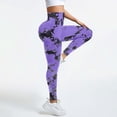thumbnail image 5 of Mnuaqn Tie Dye Scrunch Butt Lifting Leggings for Women Booty Sculpting Workout Tight High Waist Tummy Control Yoga Gym Pants Dark Purple for Size XL, 5 of 7