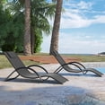 thumbnail image 2 of BeesClover Patio Lounge Chairs Set of 2 with Ergonomics, Quick-Dry Textilene Fabric, Iron Pool Chaise Lounges for Pool, Garden, Beach, and Backyard - All-Weather Design, 2 of 7
